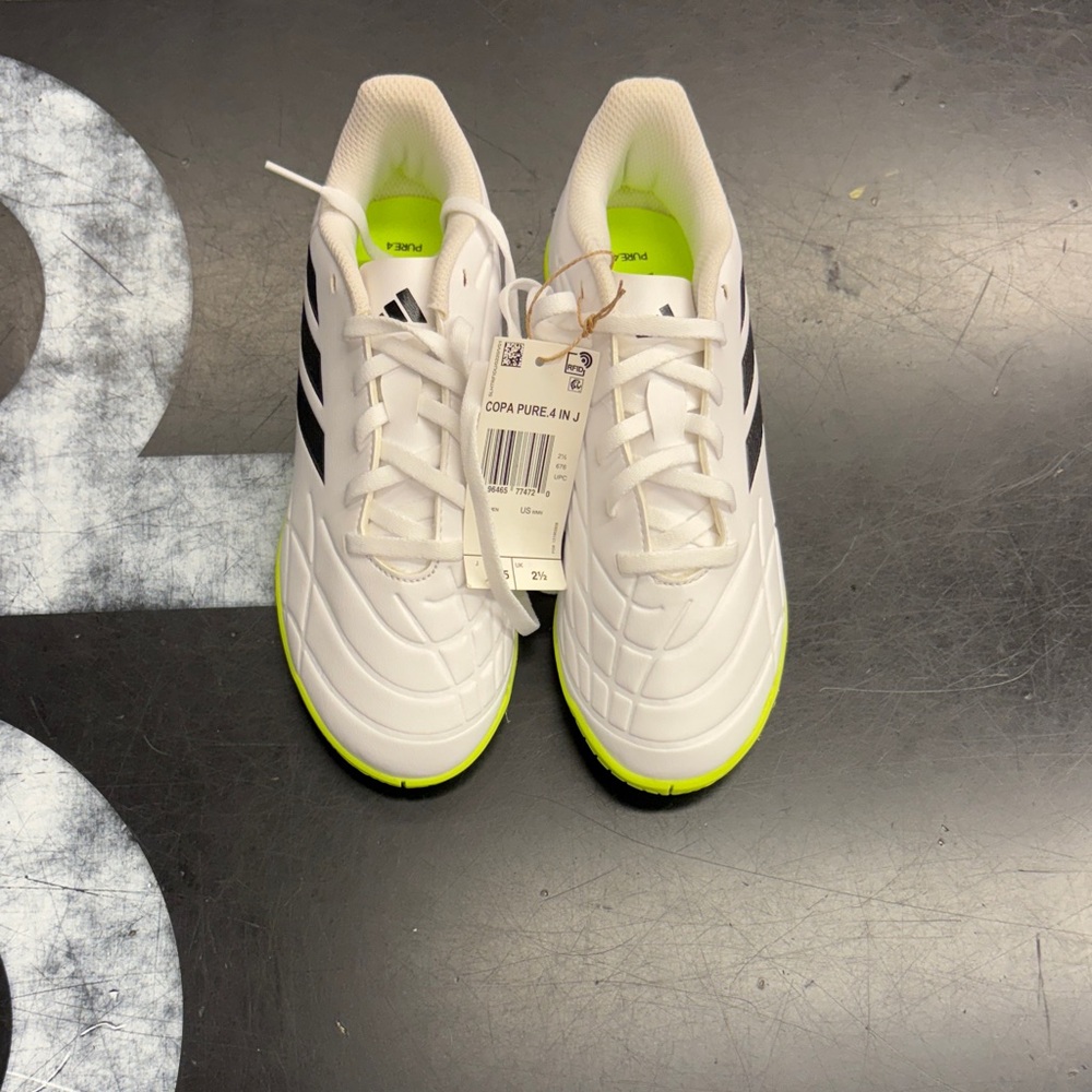 Adidas White and Lime Green Copa Cleats
